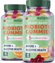 Yuve Vegan Probiotic Gummies, Probiotics for Women &amp; Hombres, Probióticos de goma sin gluten, Digestivo &amp; Immune Support, 5 Billion CFU, Ayuda con estreñimiento, Bloating & Leaky Gut - 60ct (2 Pack)