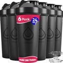6 PACK, Shaker Bottles with Wire Whisks for Protein Mixes TEN Leakproof Blender Shaker Bottle Pack TEN BPA-Free &amp; Dishwasher Safe TEN 6 24 oz shaker bottles ← Shaker Cups for shakes