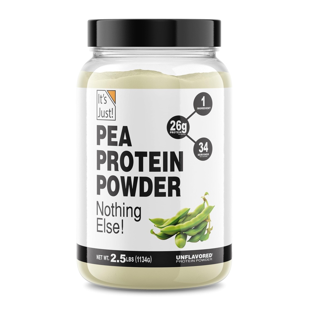 ¡Es sólo! - 100% Pea Protein, Planta Vegana Basada, Crecida en Canadá, Premium Quality, Smooth Texture, Gluten Free, Keto Friendly (2,5 libras, Desflavorado)