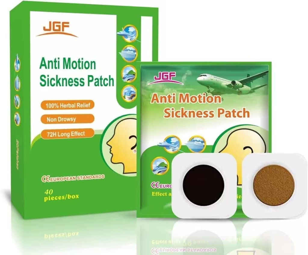 Motion Sickness Patches for Cruise Car, 40 Count Waterproof Non Drowsy Travel Essentials Motion Sickness Patche for Adults and Kids
