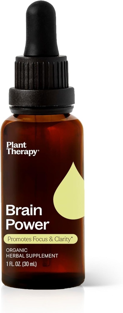 Terapia de plantas Terapia de cerebro orgánica Tintura 30 mL (1 oz) soporta Focus cerebral " Claridad " , ayuda a la alerta mental " Memoria, suplemento del cerebro embalado con beneficios
