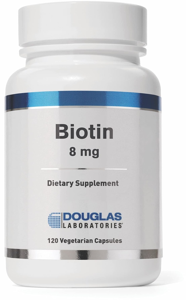 Douglas Laboratories Biotin 8 mg tención Vitamina B7 para apoyar la producción de enzima y la función de nervios TEN 120 cápsulas