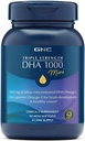 GNC Triple Strength DHA 1000 Mini Omega 3 Supplement, 1000mg, Ultra Concentrated, High Potency, Supports Brain Development and Healthy Vision, Burpless, 90 Mini Softgels, 45 SVG, 45 Day Supply