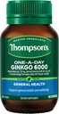 El Ginkgo de un día de Thompson 6000mg 60 cápsulas