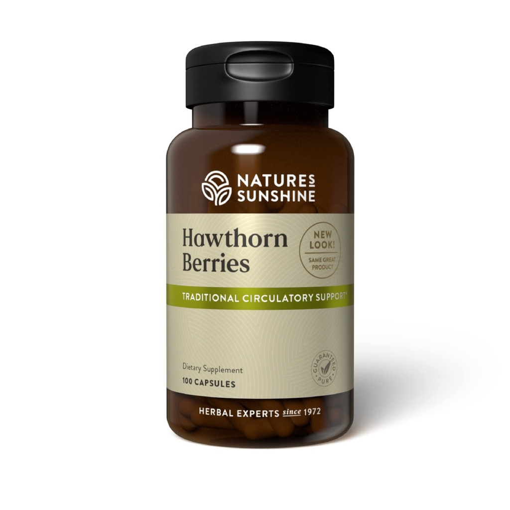 Nature's Sunshine Hawthorn Berries, 100 Capsules | Helps Enhance Heart Muscle Function and Provides Circulatory System Support