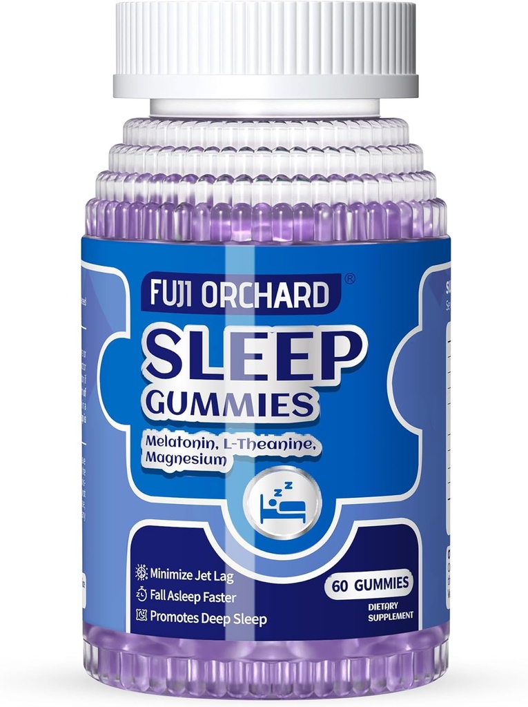 Gummies de sueño, Gummies de sueño natural para adultos con magnesio & L-Theanina, Melatonina de fuerza Gummies de sueño para adultos, 60 condes