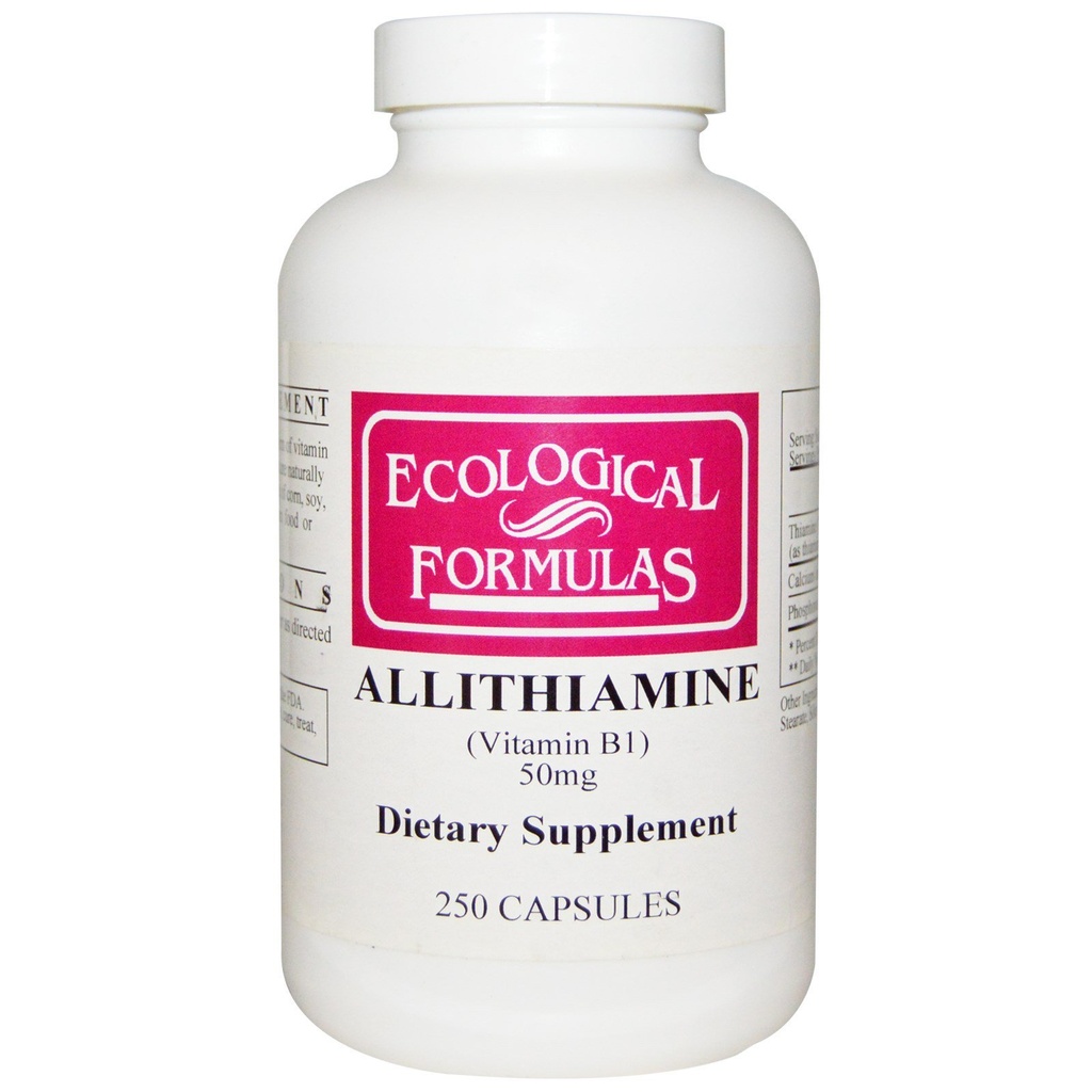 Formulas ecológicas Allithiamine Vitamina B1, 50 mg, 250 cápsulas