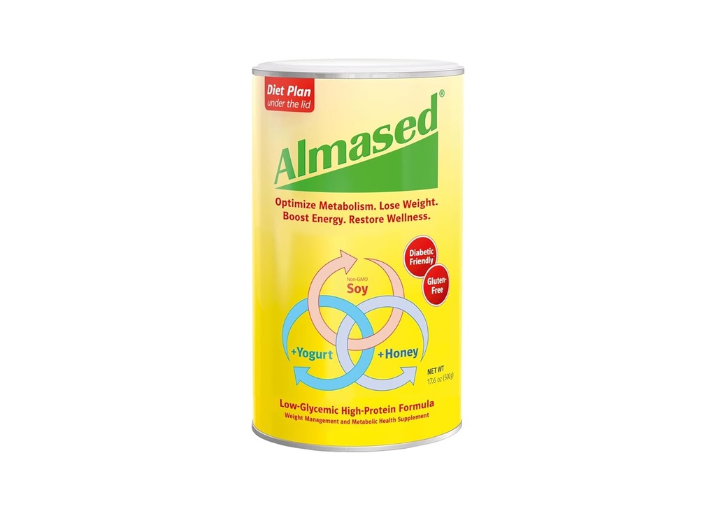 Afeitado de sustitución de la comida Almased - Base de planta alta de baja glicemia Proteína Powder- Nutricional Apoyo a la salud del peso Suplemento - Original Flavor - 17.6 oz (Pack of 3)