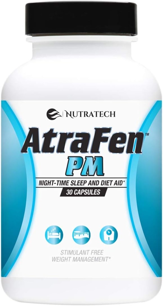 Atrafen PM - Píldora de la dieta nocturna, Supresor de la competencia, y Ayuda para el sueño. Metabolismo más fuerte, Grasa de quema y Cuerda de Noche Tarde.