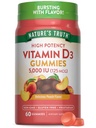 Nature's Truth Vitamin D3 Gummies | 5000 IU | 60 Count | Peach Flavor | Vegetarian, Non-GMO & Gluten Free Supplement
