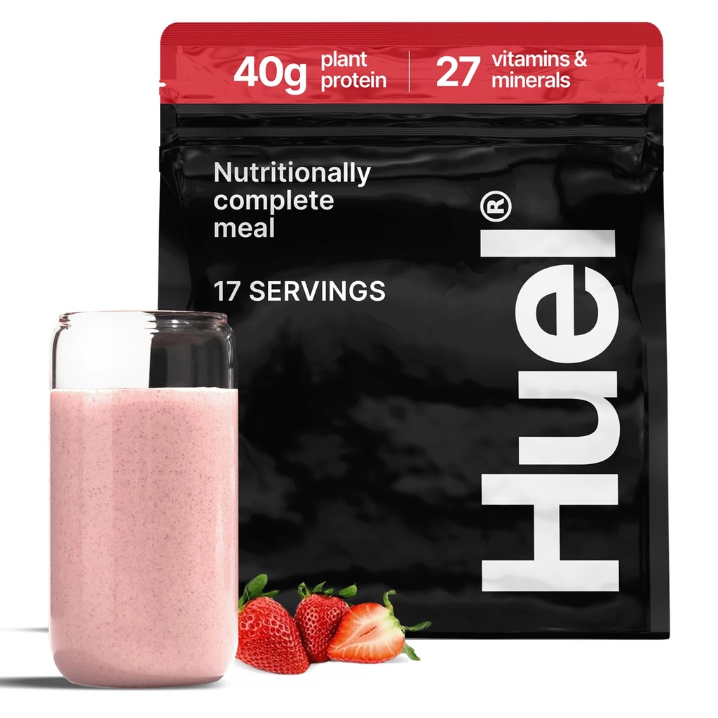 Huel Black Edition ¦ Strawberry Shortcake 40g Vegan Protein Powder ← Meal Nutricional Completa  vírgenes 27 Vitaminas y Minerales, Gluten Free TEN 17 Servimientos TENIDO Scoop no incluido para reducir el plástico