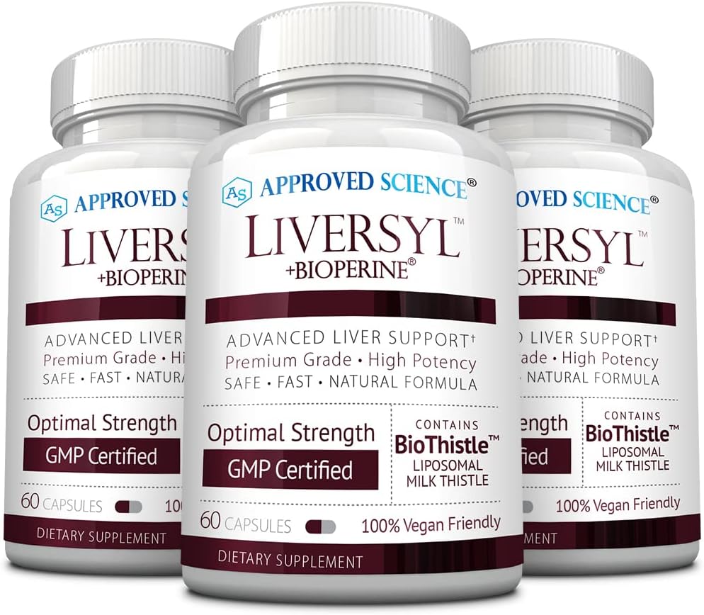 Liversilo de Ciencia Aprobado - Soporte Función de Hígado Optimal - Cleanse and Detox - Fast and Effective - Milk Thistle, Artichoke Extract, and Bioperine - Vegan - 180 Cuenta - 3 Month Supply - Made in USA