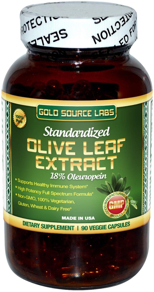 Extracto de la hoja de oliva orgánica cápsulas - Pure Orgánica de la hoja de oliva más extracto de Oleuropeina estandarizado, 90 cápsulas vegetarianas, 400 mg Complejo de fuerza máxima para la salud inmuna