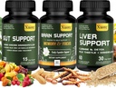 Liver Renew Cleanse Detox, Repair & Support， Gut and Colon Support - Advanced Gut Cleanse Detox， Brain Nootropic Brain Supplement for Men & Women ，All in one suppment.