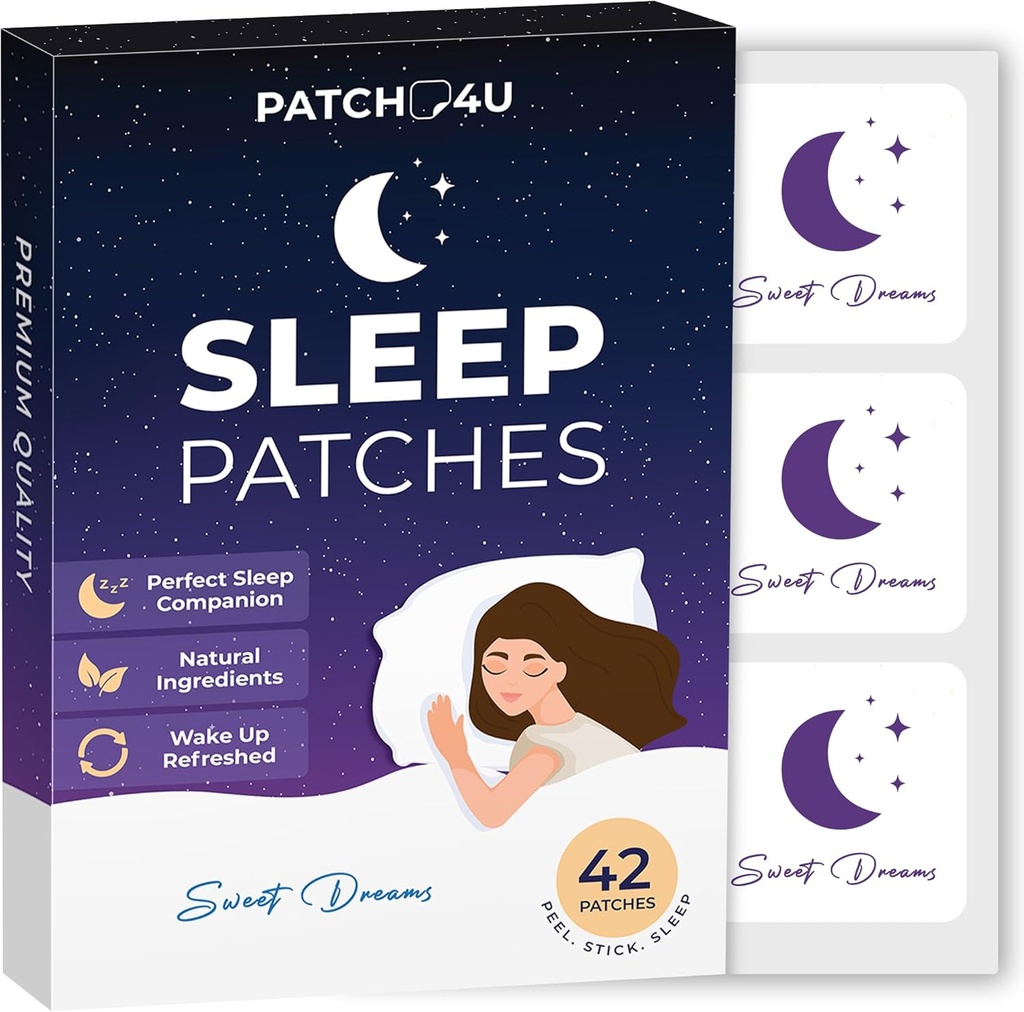 Patches de sueño para adultos fuerza adicional TENIDO Fácil de aplicar Parche de dormir con Melatonin " Valerian " Relájate " Retirada ANTE Larga vida nocturna Comfort para hombres " mujeres  durable 42 Patches