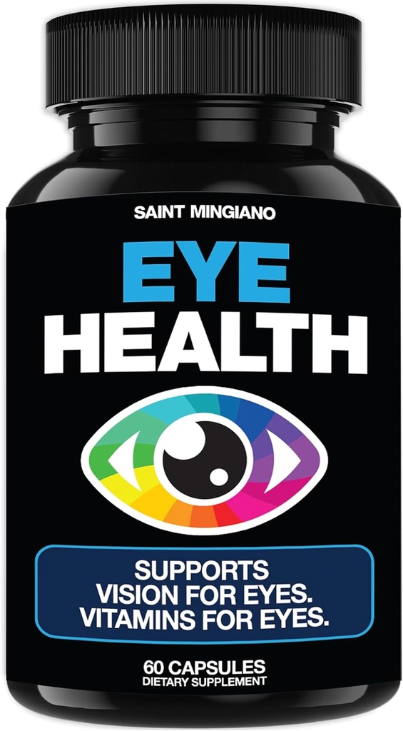 Eye Care & Vision Vitamins Supplement 60 Capsules - Supports Eye Strain, Dry Eyes, and Vision Health - Supports Vision, Ocular and Macular Health - 14 Active Ingredients, Lutein.
