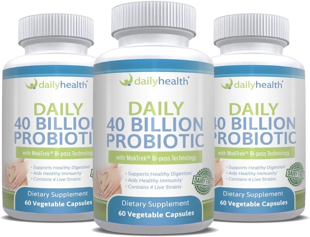 Probiótico diario 40 Billones CFU MakTrek Bi-Pas Tecnología Digestión Inmunitaria 180 cápsulas vegetales