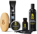 The Beard Club Grooming Bundle: Trimmer for Men &amp; Care Kit - Incluye Cordless Electric Trimmer, Straight Edge Razor, Shampoo, Cedar Balm &amp; Oil, Brush - 8 Guías, 45 Longitudes