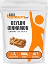 BulkSupplements.com Extract Powder de corte de canela de canela de canela - Suplemento de canela de Ceylán, Suplemento Herbal - Vegan & Gluten Gratis, 1.2g por ser, 500g (1.1 lbs) (Pack of 1)