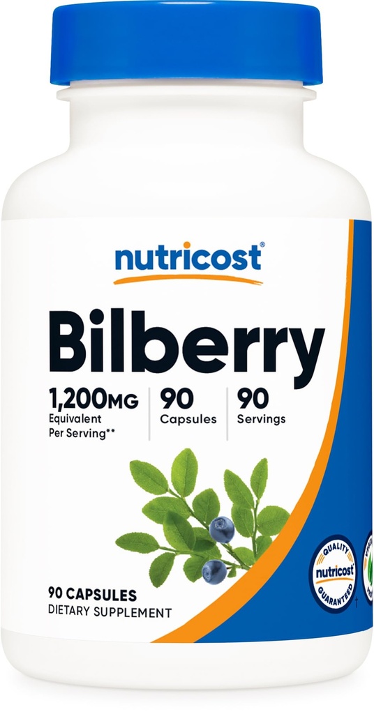 Nutricost Bilberry Capsules 1200mg Equivalente (90 cápsulas vegetarianas) - Gluten Free and Non-GMO