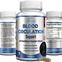 Suplemento de Circulación de Sangre - con Hawthorn, Carniceros Escoba, Castaña de Caballo, Arginina, Diosmin, Tratamiento de Veinas Varicosa, Apoyo Circulación - 90 cápsulas