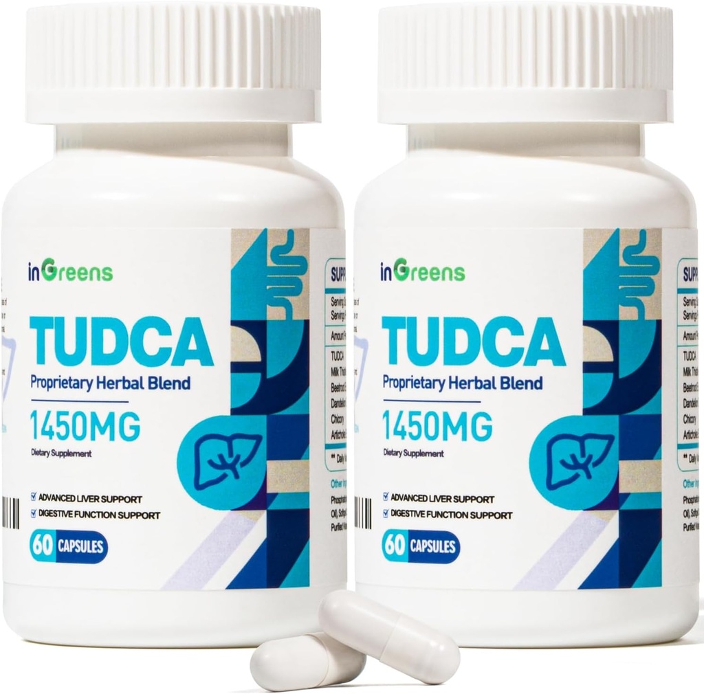 1450MG TUDCA Liver Suplemento, Bile Salts Liver Support Supplement Complex, Liver Health for Liver Kidney Cleanse Detox and Repair, 60 Capsules