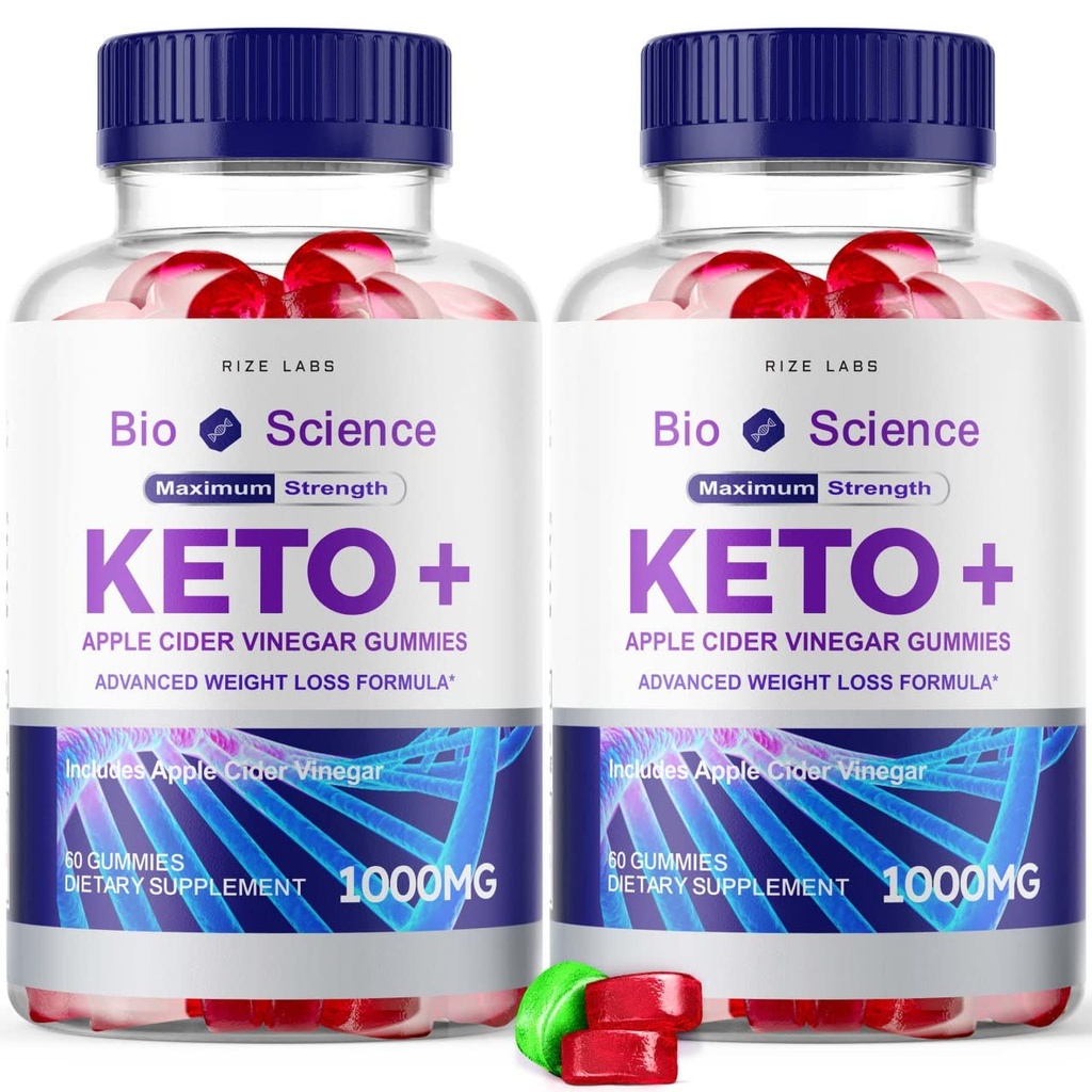 rize labs - Bio Science Keto Plus Gummies for Weight Loss, Extra Strength, Advanced Formula Incluye Apple Cider Vinegar Gummies (120 Gummies) (Pack of 2)