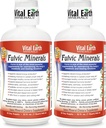 Minerales de la Tierra Vital Minerales Fulvic Minerales Líquidos – Suplemento Ácido Fulvico con 70+ Minerales de Traza, Electrolitos para Energía & Vitalidad, 32 Oz Ea + 1 Copa Oz