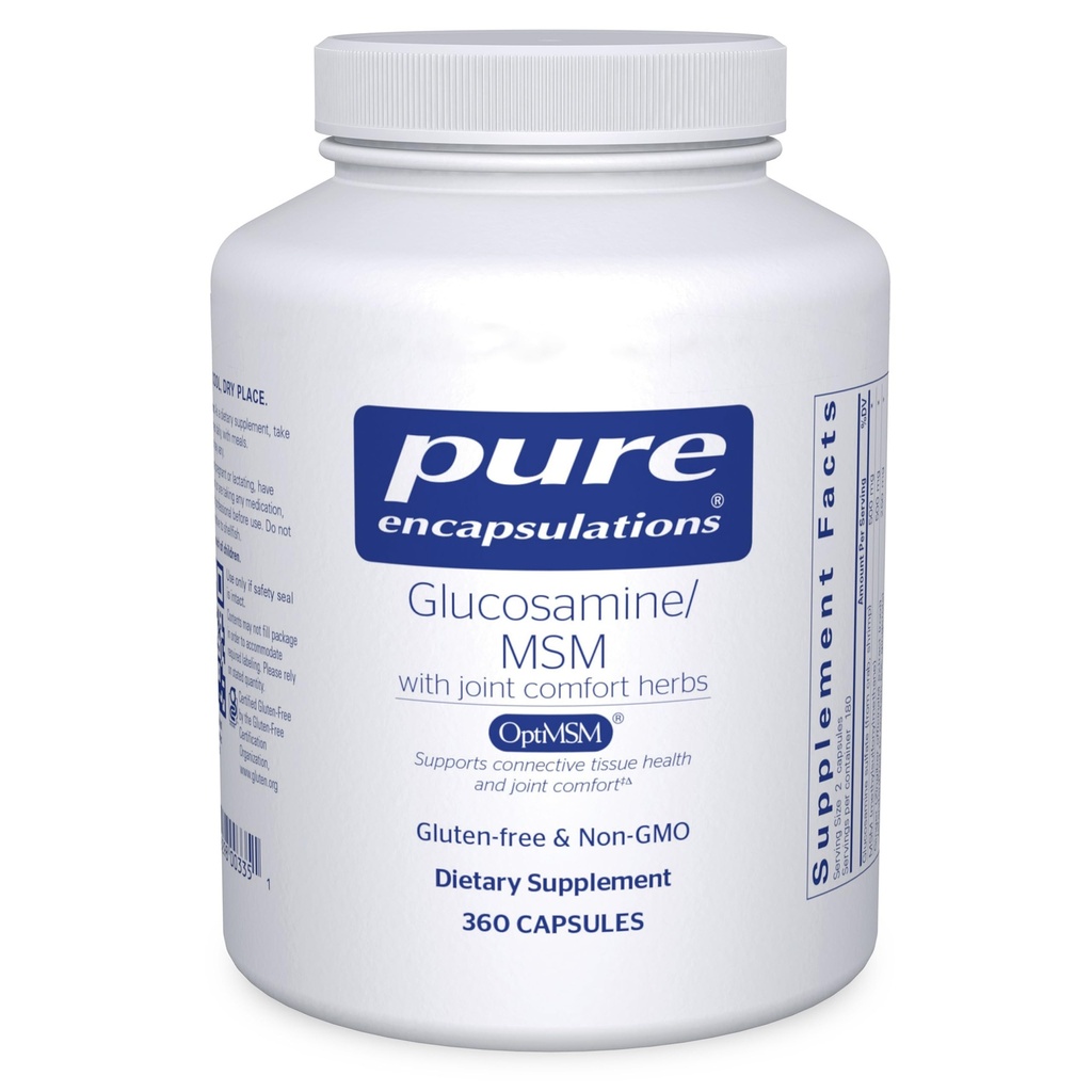 Pure Encapsulations Glucosamine MSM ← Suplemento para el soporte conjunto, movilidad, comodidad, salud de cartílago y tejido conectivo*  360 Capsules