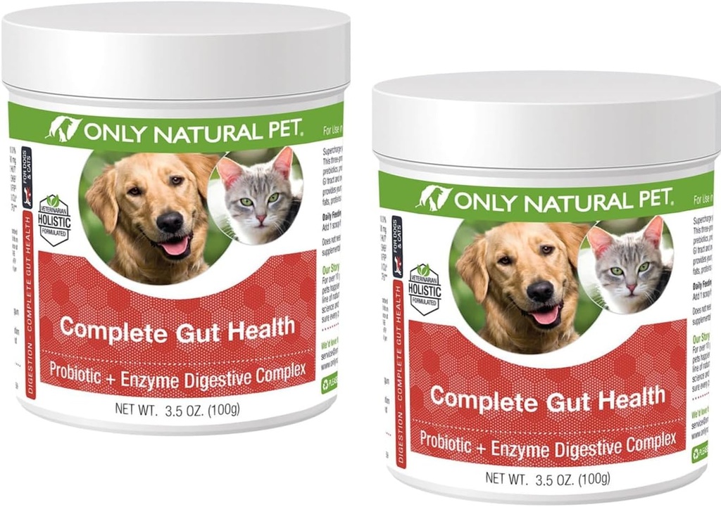 Única Complejo de Salud Natural Masculino Completo - Probióticos &amp; Enzyme Suplemento para perros &amp; gatos - Promueve la Digestión Saludable, Sistema Inmunitario, Absorción Nutriente -3.5oz Polvo (Pack de 2)