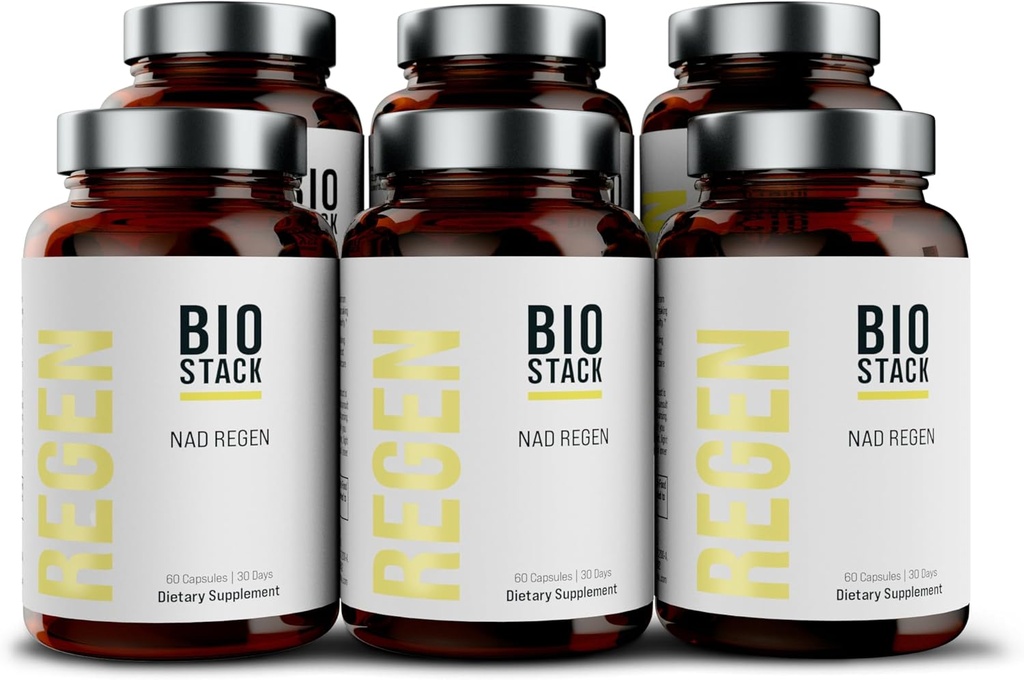 BIOSTACK NAD Regen - Advanced NAD+ Suplemento con NAD3, Yüth Spermidine, Resveratrol, Niacinamide  NMNH Alternative ← Anti envejecimiento, longevidad " Salud celular, Complejo de vitamina B3 (360 cápsulas)