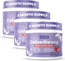 ColonSweep - Strawberry Flavored Probiotic Psyllium Husk Powder Colon Cleanser,7.8 oz. Fiber Supplement Support for Gut Health - Cleanse for Bloating Relief & Detox- 30 Servings (Pack of 3)