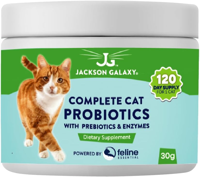 Probióticos Cat completos con prebióticos " Enzimas por Jackson Galaxy - Apoyo a la Digestión, Apoyo Inmunitario Suplemento dietético - Hecho en EE.UU.