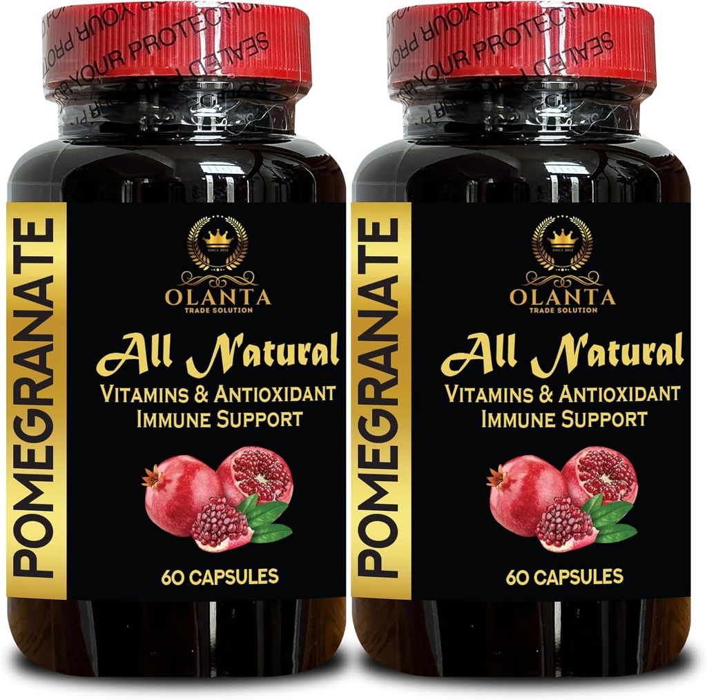 Extracto de granada - Extracto de granada Suplemento de polifenoles, soporte antioxidante, píldoras granadas naturales, polifenoles granados, absorción ultra alta - 2 botellas 120 cápsulas