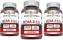 Fórmulas asombrosas BCAA 2:1 1000 Mg Por Serving ¦ Capsules ← Aminoácidos de Cadena Suplementario ← No-OMG ANTE Gluten-Free TEN Made in USA (3 Pack, 250 Count)