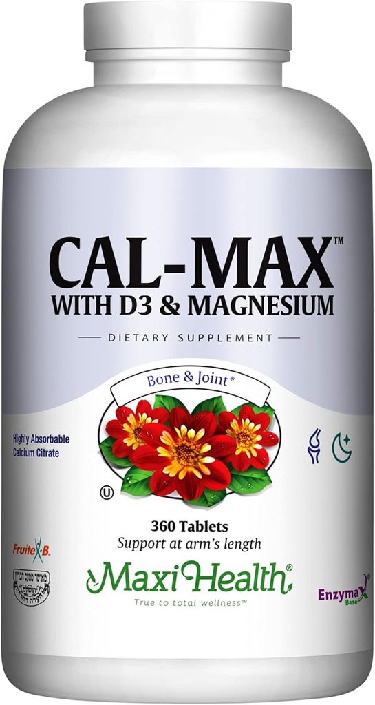 Calcium 1000 mg with Vitamin D3 (400 IU) and Magnesium (750 mg) - Dietary Supplement for Bone, Teeth, Joint Support - for Men and Women - 360 Tablets
