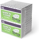 Flents Lens Wipes, Wipe 'N Clear, 150 Conde, Pre-Moistened, Streak-Free, Caja fuerte para cristales, gafas de sol, Limpieza suave, Visión clara, Accionada individualmente para viajar " Convenience, Made in the USA