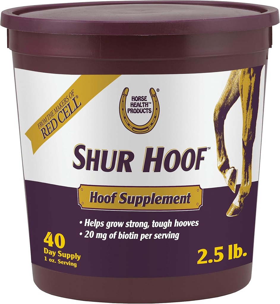 Salud del caballo Sujeto Hoof Hoof Hoof Suplemento para Caballos, Ayuda a Crecer Fuerte, Tough Hooves, 2.5 libras, 40 Day Supply