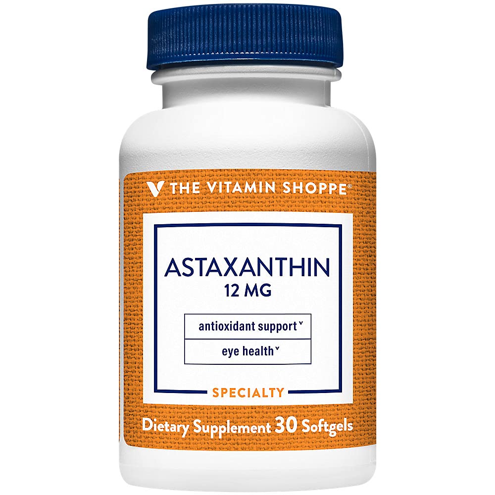 The Vitamin Shoppe Astaxanthin (Solasta) Branded Ingredient 12mg (30 (30 Softgels)