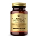 Solgar Vitamina D3 (Cholecalciferol) 55 mcg (2200 UI), 50 cápsulas vegetales - Ayuda a mantener los huesos saludables " dientes - Apoyo al sistema inmunológico - No GMO, libre de gluten, libre de lácteos, Kosher - 50 piezas
