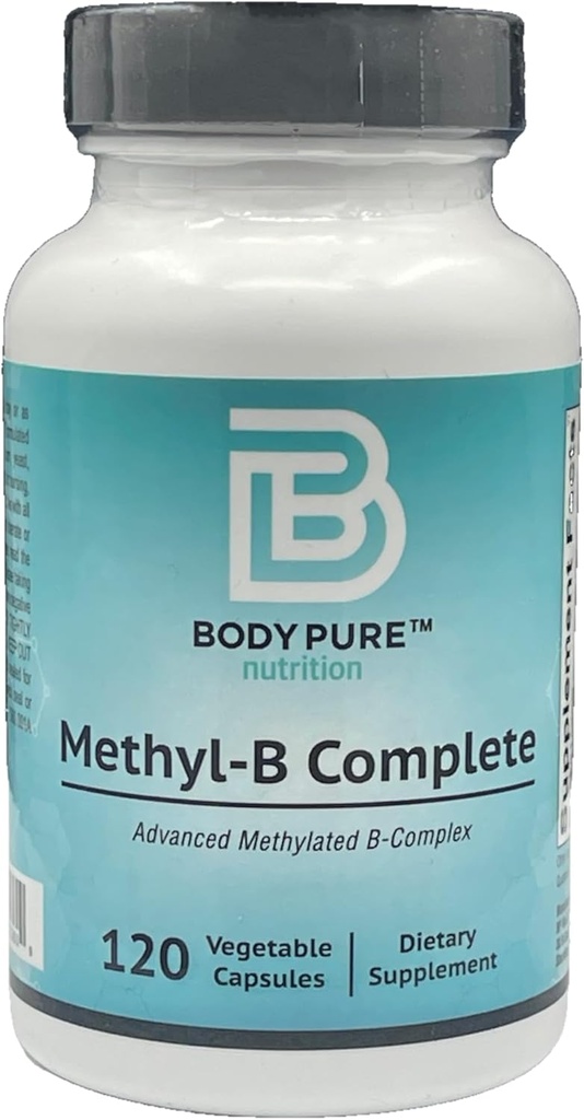 Metil-B puro corporal - Vitaminas B metiladas esenciales para la producción de energía y salud general 120-Capsules