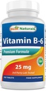 Mejores Naturales Vitamina B-6 25 Mg Tablas, 250 Cuenta