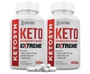 (2 Pack) Ketosyn Keto ACV Extreme Pills 1675 MG Keto Support Blend Capsule Alternative to Keto ACV Formulado con Apple vinagre extra virgen aceite de oliva Powder verde hoja de té 120 cápsulas