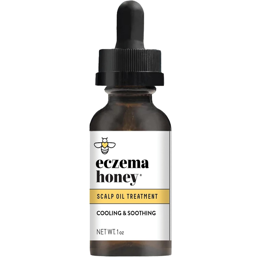 ECZEMA HONEY Soothing Scalp Oil - Natural Honey Hair Oil &amp; Scalp Care - Daily Itchy Scalp Relief Serum - Dry Scalp Treatment Helps With Psoriasis, Seborrheic Dermatitis, Dandruff &amp; More (1 Oz)