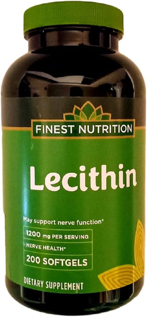 Finest Nutrition Lecithin 1200mg Softgels 200 ea por Finest Nutrition