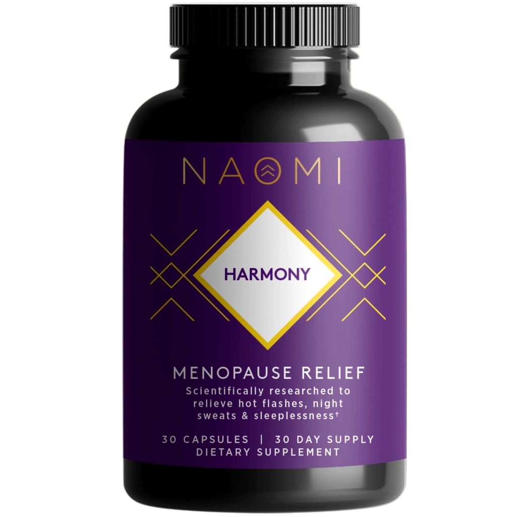 NAOMI Harmony - Patented EstroG-100® for Menopause Support - Non-Estrogenic Hot Flash, Night Sweat & Sleep Comfort - Hormone-Free Botanical Formula, Non-GMO, Vegan, 1-Capsule Daily, 30-Day Supply