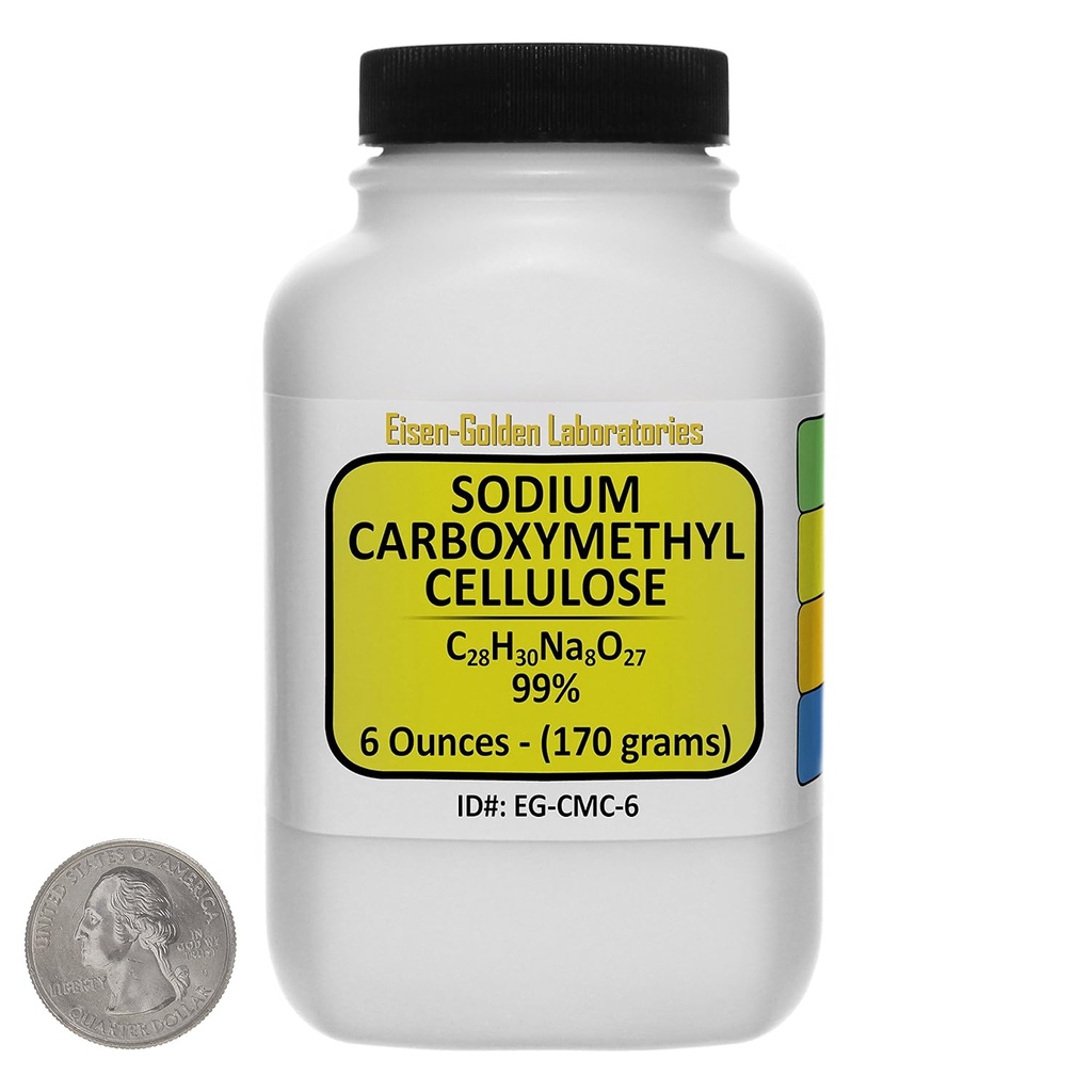 Sodium Carboxymethyl Cellulose 99% Food Grade Powder 6 Oz en un Botella Space-Saver