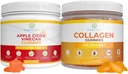 Manzana Vinagre &amp; Colagen Bundle, Gummies for Womens Hair Growth, Healthier Skin & Nails (Bulk 90 Gummies) Joint Care Vitamina, Immune Support, Detox, Metabolismo, Mens Womens Acid Reflux