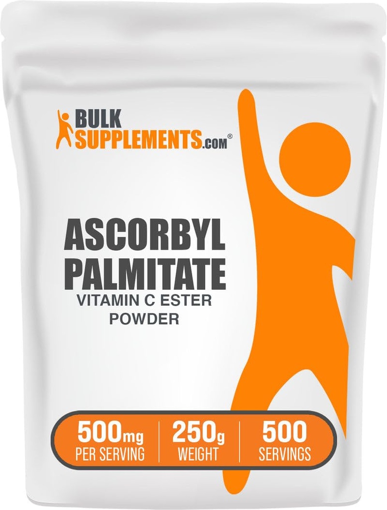 BulkSupplements.com Ascorbyl Palmitate Powder - Vitamin C Ester, Vitamin C Supplement - Gluten Free, 500mg per Serving, 250g (8.8 oz) (Pack of 1)