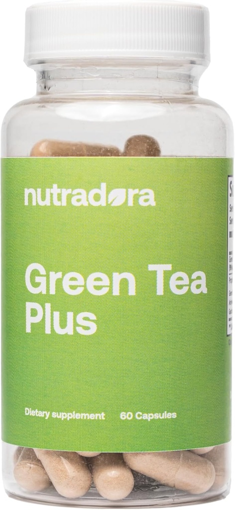 Extracto de té verde cápsulas con EGCG y extracto de grano de café verde - Suplemento de hierba orgánica con apoyo de la digestión para mujeres y hombres, vegano, 60 pastillas